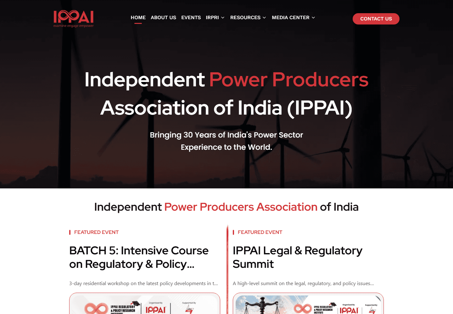 Screenshot of the IPPAI website