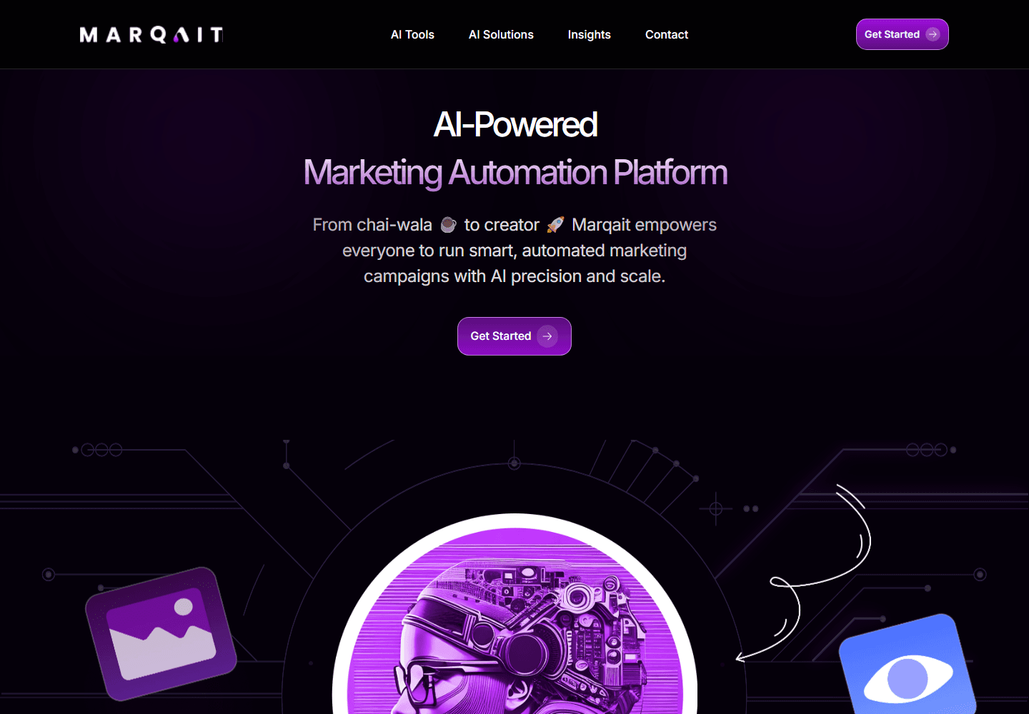 Screenshot of the Marqait AI website